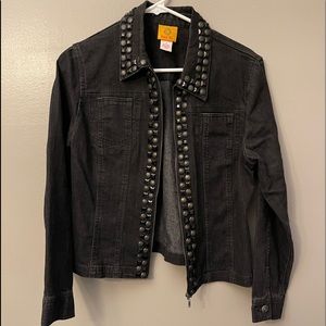 Ruby Rd. Black Denim Jacket.  Size 10